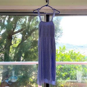 Abercrombie blue floral midi dress S